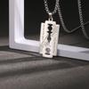 Colgante de collar de acero de titanio europeo y americano estilo hip-hop para hombre colgante de perla colgante retro joyería de aleación collar de acero inoxidable