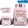 3D Nuevo Producto HelloKitty Dibujos Animados Lindo Sanrio Hello Kitty Mochila Bolsa Escolar Bolsa para Lápices Bolsa de Hombro Juego de Tres Piezas