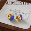 Moda Europea y Americana Estilo Minimalista Versátil Coloridos Pendientes de Esmalte de Frijol de Acacia con un Toque de Lujo Ligero y Sensación de Alta Gama, Elegantes Pinzas para Orejas y Accesorios para Orejas para Mujeres