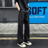 Pantalones de senderismo para hombre de otoño, impermeables, corte holgado, corte oblicuo, con bordado en el bolsillo, pantalones casuales de pierna ancha a la moda, estilo americano