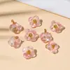 Colgante Encanto Botón Flor de Cuatro Pétalos de Vidrio Transparente Hecho a Mano DIY Pulsera Collar Accesorios de Joyería Materiales Venta al por Mayor