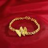 Pulseira Feminina de Titânio Banhada a Ouro Areia Vietnamita 24K Joia Borboleta Dupla Modelo Loja de Ouro Ouro Tailandês Fornecimento ao Vivo Dropshipping