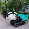 Novo caminhão betoneira de esteira operado manualmente, mini veículo misturador e transportador de concreto, caminhão betoneira para despejo de cimento