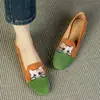 Mocasines Bordados de Gato 2026 Nuevos de Primavera Tacón Bajo Retro Slip-On Mocasines Versátiles Planos para Mujer