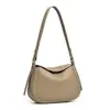 Bolsos de Piel de Vaca de Primera Capa de Gran Capacidad para Mujer Tipo Concha Nuevo Popular Bolso Cruzado Casual Bolso de Hombro Único Bolso de Axila