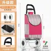 Carrito de Compras Portátil para Uso en Casa, Carrito de Supermercado, Carrito Plegable Ligero para Personas Mayores para Subir Escaleras, Carrito de Mano con Barra de Tracción