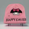 Outono e inverno novo Kulomi Stitch Jacquard chapéu de malha Anime desenho animado Sanrio quente pulôver chapéu de lã