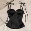 Top de tubo con cordones de nuevo estilo 2026 para mujer, adecuado tanto para usar solo como debajo de otra prenda, Chaleco entallado a la cintura, Elegante y ajustado