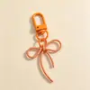 Hebilla de puerta de color macarrón con lazo y cinta, accesorios de joyería DIY hechos a mano con cuentas, llavero de dibujos animados
