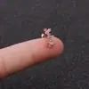 Aretes de Acero Inoxidable con Estrella de Cinco Puntas y Circonita de 0.8X6mm para Mujer, Aretes Sencillos de Hélice para Hélice de Oreja, Joyería para Piercing al por Mayor