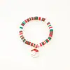 Joyería Transfronteriza Europea y Americana Navidad Pulsera de Cuentas de Arcilla Polimérica Suave Regalo Pulsera de Papá Noel Pulsera de Contraste de Color Festivo
