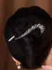 Clip de pinza de una palabra de taladro de diamante de circón negro de metal de alta gama, clip de torsión en forma de 8, pasador para recogido en la parte posterior de la cabeza, accesorio para el cabello de temperamento