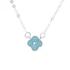 Pulsera de Plata de Ley S925 Turquesa Trébol de Cuatro Hojas Moda de Lujo Accesible Japonesa y Coreana Elegante Simple Joyería de Pulsera de Gama Alta para Mujeres