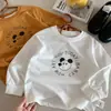 Camiseta Bangcheng para Niños 2026 Otoño Nueva para Niños Caricatura Letra Manga Larga Camiseta Base Versátil Ropa para Niños Clase A