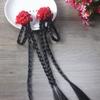 Nueva horquilla vintage con trenza pequeña y flor, Hanfu, trenza larga, joyería antigua, accesorios para el cabello de Año Nuevo, al por mayor