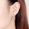 Pendientes de Molinillo de Viento Giratorio de Moda Pendientes de Hoja de Trébol de la Suerte Pendientes de Flor Eterna Pendientes de Zirconia de Trébol de Cuatro Hojas