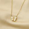 Moda europea y americana collar de mariposa de acero inoxidable y oro de 18 quilates para mujer, simple, nicho, con incrustaciones de microdiamantes, joyería colgante que no se decolora para mujer