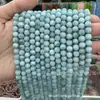 Jade de Cor Clara Imitação, Contas Redondas de Amazonita, Contas Soltas Azul Neblina, Itens Mais Vendidos, Acessórios para Joias DIY, Produtos Semi-Acabados