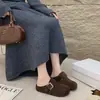 Zapatos de media zapatilla cerrados para mujer, otoño 2026, sin cordones, con suela gruesa, con hebilla interior para aumentar la altura, modernos y cómodos