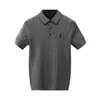 Camisa polo, camisa de punto, camiseta de manga corta para hombre, con cuello camisero, tejido de trenzas, bordado de caballo, estilo old money, verano, venta al por mayor de fábrica transfronteriza