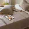 Estilo Princesa Coreana Encaje Lavado con Arena Algodón 100% Colcha Acolchada Juego de Tres Piezas Ajustado Transpirable Engrosado Cálido Cubre Cama