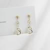 Japonês e coreano S925 Silver Pin Brincos de olho de gato Elegante Sweet Tassel Brincos longos Brincos de prata fresca feminina