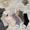 Meias Femininas de Meia Panturrilha para Outono e Inverno, Meias de Lã Quentes Espessas, Meias Largas, Meias Longas de Caxemira de Cor Sólida para Primavera e Outono para Mulheres