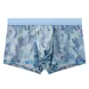 Venta al por mayor de Ropa Interior para Hombre Huajielong de Seda Helada Estampada, Boxer Ajustado de Cintura Media para Hombre Talla Grande Transpirable, Disponible para Dropshipping