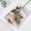 Popular Rosa Manta Borda Queimada Flor Artificial Haste Única Novo Estilo Chinês Casa Hotel Casamento Decoração Fotografia Flor Artificial Atacado