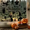 Decoraciones de Halloween Más Vendidas Calavera de Halloween y Silueta de Gato Negro Pegatinas Estáticas de Adhesión para Ventana Decoración Festiva Pegatinas para Ventana