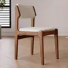 Cadeira de jantar em madeira maciça com encosto de almofada macia, adequada para salas de jantar domésticas, confortável para sentar por longos períodos, cadeira de lazer, cadeira de escritório, cadeira simples para estudo