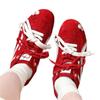 Zapatos de Entrenamiento Moral Rojos para Mujer 2025 Primavera Nuevos Versátiles Punta Redonda Casual Deportivos con Cordones Zapatos Forrest Gump Zapatos de Mujer