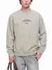 Moletom Muqiu Masculino Estilo Americano Tendência Bordado Modelagem Solta Gola Redonda para Homens, Top Esportivo Casual Estilo Campus