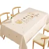 Toalha de mesa de jantar luxuosa e de alta qualidade, à prova d'água, à prova de óleo, lavável, resistente ao calor, toalha de mesa retangular estilo cartoon, nova