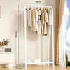 Perchero de doble capa personalizado de la fábrica original, adecuado para apartamentos de alquiler, uso doméstico, dormitorio, perchero independiente con almacenamiento y función de secado de ropa, personalizable