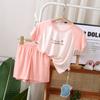 Traje de ropa de hogar para niños 2024 Nuevo Traje de ropa de aire acondicionado para niñas de manga corta modal sin hueso de clase A