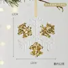 Floco de neve de Natal Árvore de Natal Acrílico Borda Dourada Floco de Neve Transparente Formato de Árvore de Natal Janela Floco de Neve Pêndulo Decorativo
