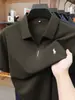 [Seda + Modal] Camisa Polo de Manga Corta para Hombre 2026 Nuevo Estilo de Verano Camiseta Transpirable Bordada para Hombre