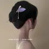 Grampo de Cabelo Dourado Folha Roxa para Mulheres, Grampo de Coque de Alta Qualidade, Novo Acessório de Cabelo Estilo Chinês Moderno