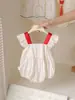 Roupas de bebê estilo chinês macacão de verão bebê de um ano menina Hanfu estilo chinês macacão de escalada para recém-nascido lua cheia