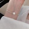 Pulsera de plata de ley con perla rota personalizada y sencilla para mujer, novedad 2023, diseño de nicho irregular.