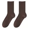Meias de renda pretas para mulheres, coleção de outono, resistentes a odores, estilo sem costura até o meio da panturrilha, novo design 2026, combinadas com sapatos pequenos de couro, meias longas estilo Mary Jane