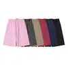 BE Shorts de Seis Puntos para Hombre de Otoño Estilo Retro Americano Lavado Marca de Moda Peso Pesado Holgados Pierna Recta Rosa Copos de Nieve Fritos Dobladillo Crudo Hombre