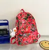 Mochila com Estampa Floral Nordestina, Mochila Escolar com Zíper Estilo Étnico, Mochila para Estudante Universitária Feminina, Estilo Tendência Nacional, Casual de Primavera