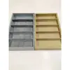 Nova Bandeja de Exibição de Óculos com Gaveta de Armazenamento Saco de Juta Veludo Estojo para Óculos de Sol Ópticos Caixa de Exibição de Joias Mesa