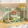 Prateleira de armazenamento em camadas para frutas e vegetais de cozinha, cesta de armazenamento de alta qualidade e luxuosa, organizador de temperos e condimentos, e prateleira de armazenamento para cebolas, gengibre, alho e outros ingredientes