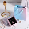 Caixa de joias com gradiente perolado rosa azul para guardar anéis brincos colares pulseiras caixa de embalagem de joias fábrica atacado