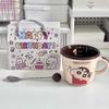 Taza de Cerámica Linda Crayon Shin Vaso de Agua para Niños con Escala Taza para Café en Pareja Desayuno Regalo de Cumpleaños