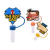 8/10m Día del Padre Celebridad de Internet Tapón Antipolvo Sombrero de Paja Creativo DIY Accesorios de Pajita para Vaso de Agua Comercio Electrónico Transfronterizo Listo para Enviar