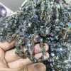 Miçangas de vidro para cubos de açúcar com furo diagonal de 8 mm para correntes de celular de cristal artesanais DIY, acessórios de pulseira simples e estilosos atacado